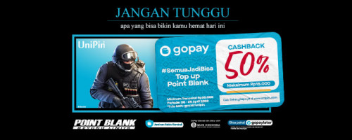PROMO – Top Up Point Blank Pakai Gopay di UniPin Cashback 50%!